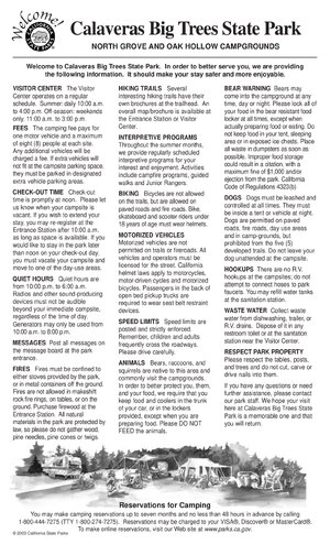 Thumbnail for Calaveras Big Trees State Park Campground Map