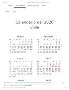 Calendario De Chile Del 2020 ¿CuáNdo En El Mundo thumbnail