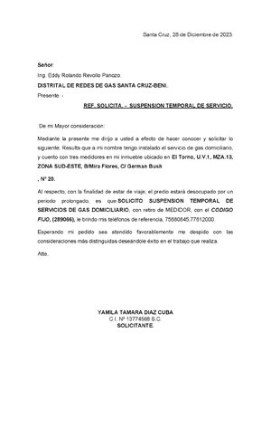 Thumbnail for Carta De Suspencion De Gas Domiciliario