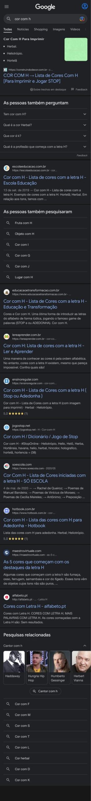 Thumbnail for Cor Com H Pesquisa Google