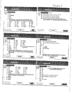 Thumbnail for Course 1 Homework Key