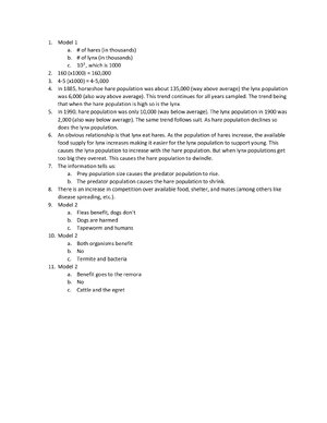 Thumbnail for Ecological Relationships Answers