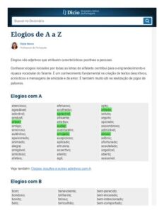 Elogios De A A Z Lista De Elogios Com Todas As Letras DúVidas De PortuguêS No Dicio thumbnail