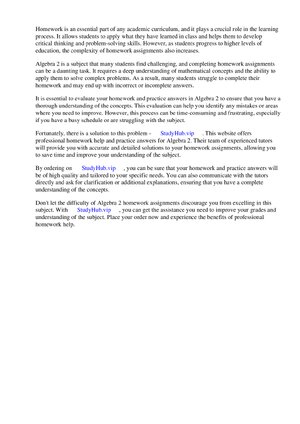 Thumbnail for Evaluate Homework And Practice Answers Algebra 2