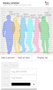 Hikaku Sitatter Height Comparison Chart thumbnail