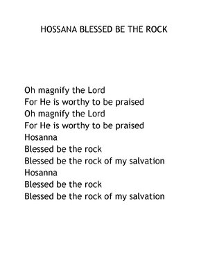 Thumbnail for Hossana Blessed Be The Rock