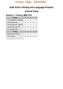 Kale Khan'S Writing And Language Practice Answer Keys Section 1 Primary (WP) thumbnail