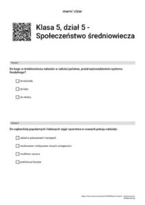 Klasa 5, Dział 5 SpołEczeńStwo ŚRedniowiecza ROZWIĄŻ thumbnail