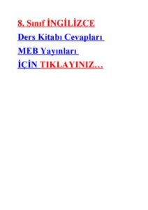 MEB YayıNları 8. SıNıF İNgilizce Ders Kitabı Cevapları thumbnail