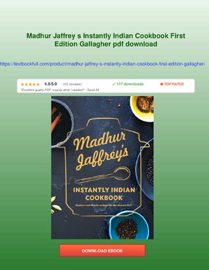Thumbnail for Madhur Jaffrey S Instantly Indian Cookbook First Edition Gallagher Download
