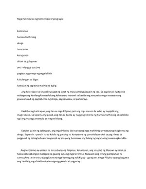 Thumbnail for Mga Halimbawa NG Kontemporaryong Isyu