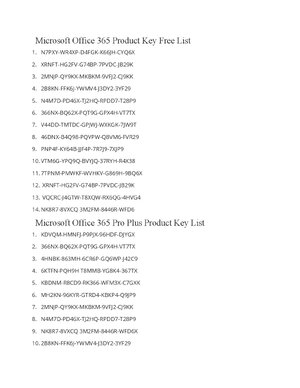 Thumbnail for Microsoft Office 365 Product Key Free List