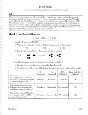 Thumbnail for Mole Ratios POGIL Answers
