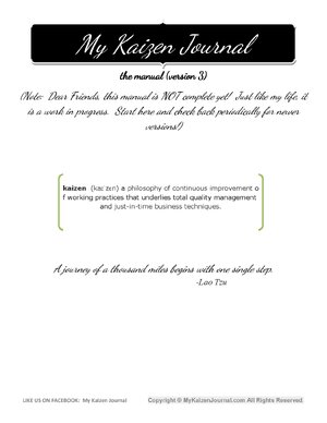 Thumbnail for My Kaizen Journal