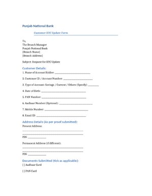 Thumbnail for PNB KYC Update Form