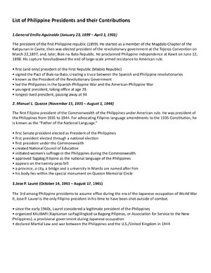 Thumbnail for Presidents Of The Philippines