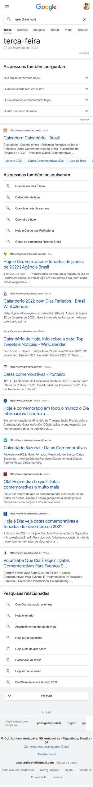 Thumbnail for Que Dia É Hoje Pesquisa Google