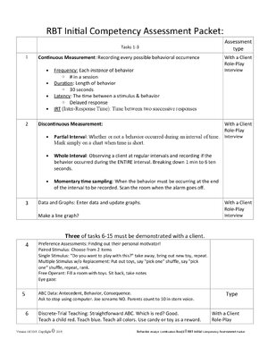 Thumbnail for RBT Competency Assessment Study Guide