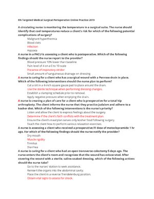 Thumbnail for RN Targeted Medical Surgical Perioperative Online Practice 2