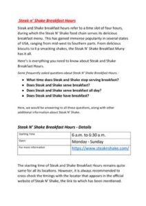 Steak N Shake Breakfast Hours thumbnail