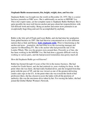 Thumbnail for Stephanie Ruhle Measurements, Bio, Height, Weight, Shoe, And Bra Size