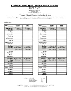 Thumbnail for Toronto Clinical Neuropathy Scoring System
