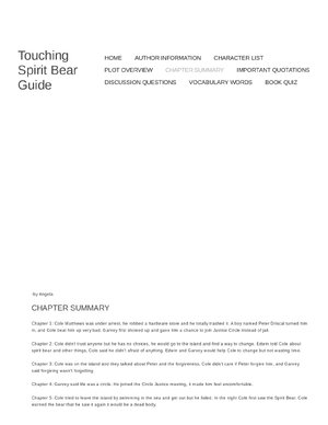 Thumbnail for Touching Spirit Bear Summary