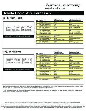 Thumbnail for Toyota Radio Wiring