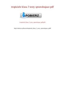 Tropiciele Klasa 3 Testy SprawdzająCe PDF thumbnail