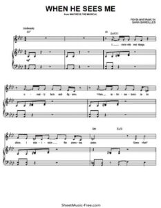 When He Sees Me Sheet Music From Waitress PDF thumbnail