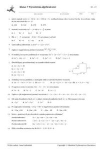 Klasa 7 WyrażEnia Algebraiczne thumbnail