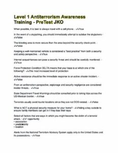 Level 1 Antiterrorism Awareness Training Answers thumbnail