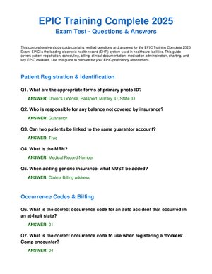 Thumbnail for Epic Training: Test Answers