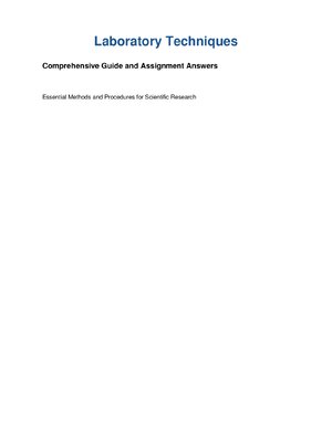 Thumbnail for Laboratory Assignment Laboratory Techniques Answers