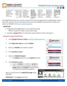 WCPSS Login Instructions: WakeID Portal for Students (Grades K-13) thumbnail