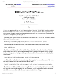 6 The Monkeys Paw By WW Jacobs