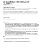 Practice 36 Questions For Increasing Closeness
