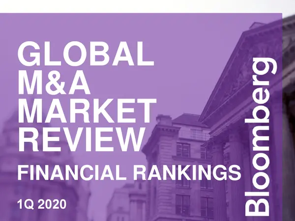 Bloomberg global m&a financial league tables q1 2020
