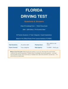Florida Driving Test Questions And Answers