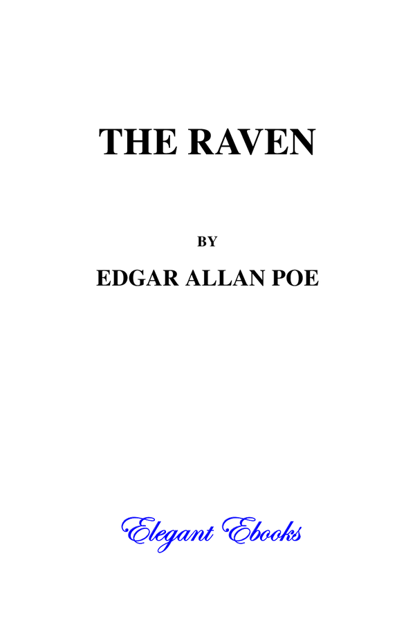 The Raven Poem by Edgar Allan Poe