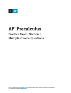 Ap Precalculus Practice Exam Multiple Choice Section