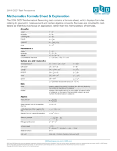 Ged Formula Sheet