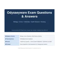 Odysseyware Exam Questions and Answers