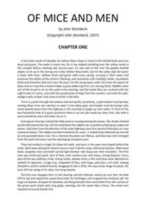 Of Mice And Men Chapter 1