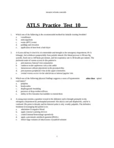 ATLS Practice Test Questions and Answers
