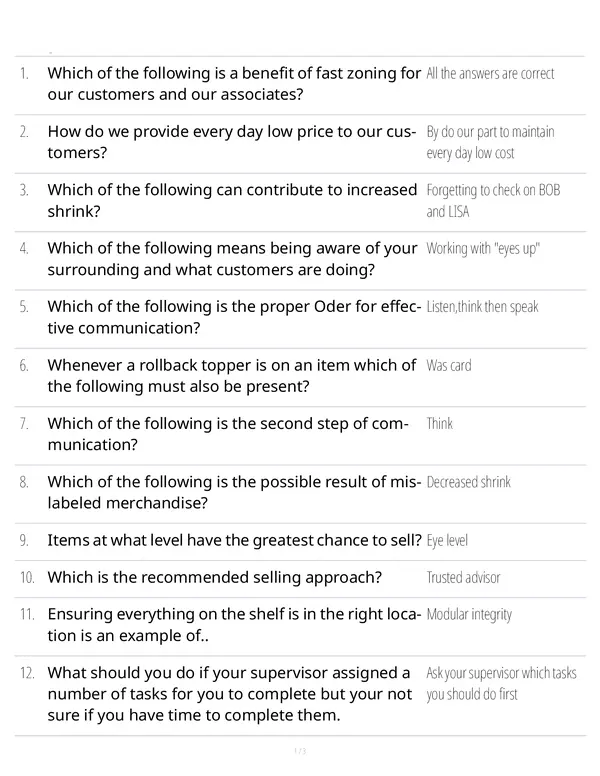 Walmart Pathways Graduation Test Answers 2019