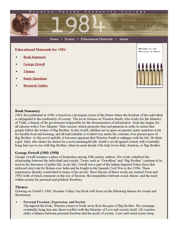 George Orwell's 1984 Book Summary