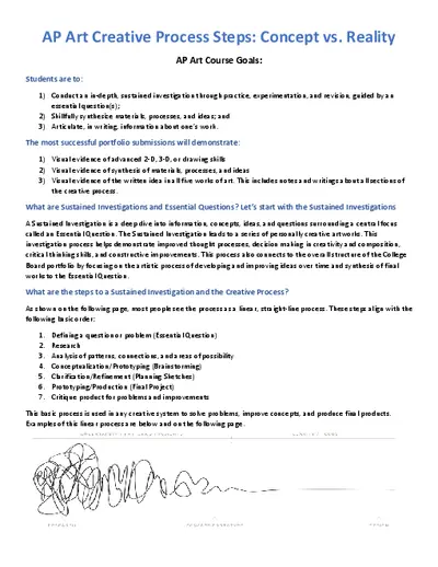 AP Art Creative Process Steps: Concept vs. Reality