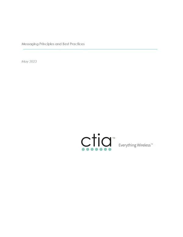Ctia Messaging Principles And Best Practices 2023