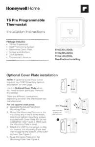 Honeywell Pro Series thermostats - T6 Pro Programmable Thermostat
